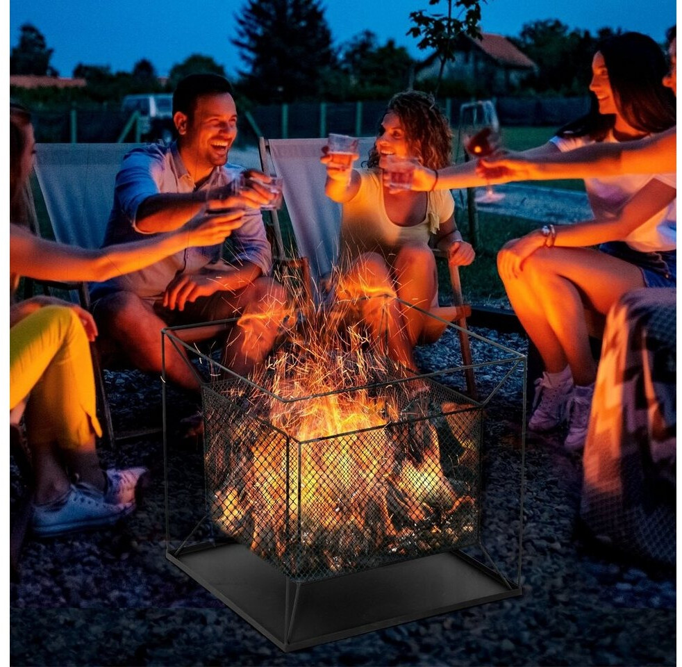 Outsunny Holzkohlegrill Feuerschale modern rechteckig Feuerkorb Feuerstelle  fr Garten Camping BBQ Metall Schwarz 45 x 45 x 43 cm ab 44.9  |  Vergleiche 3 Angebote auf idealo.de