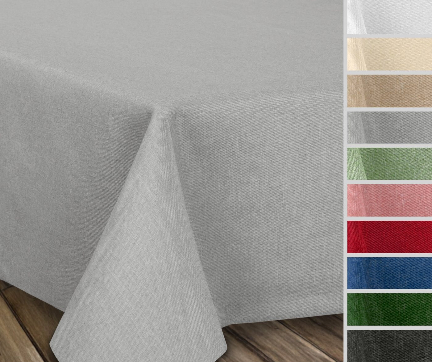 Beautex Fleckenabweisende bügelfreie Tischdecke mit Lotuseffekt, Leinenoptik (1-tlg), Hellgrau, Rund 140x140 cm ab 15,99 € (September 2026)