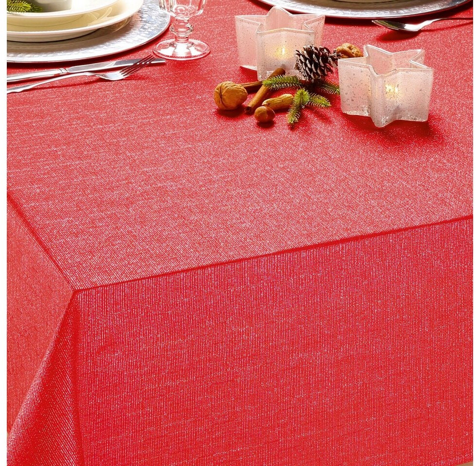 Beautex Lurex Tischdecke Weihnachten, Silber Gold glänzend, Weihnachtstisch (1-tlg), Uni Rot-Silber, 80x80 cm ab 13,99 € (Oktober 2026)