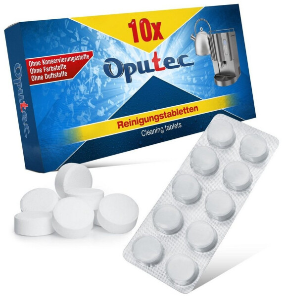Oputec 1 x 10 Stück Reinigungstabletten für Kaffeevollautomaten Kaffeemaschinen Espressomaschinen