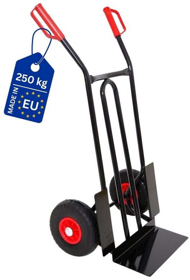 Protaurus Stahlrohr Sackkarre 350kg Traglast Kugellager Vollgummi 250x60mm