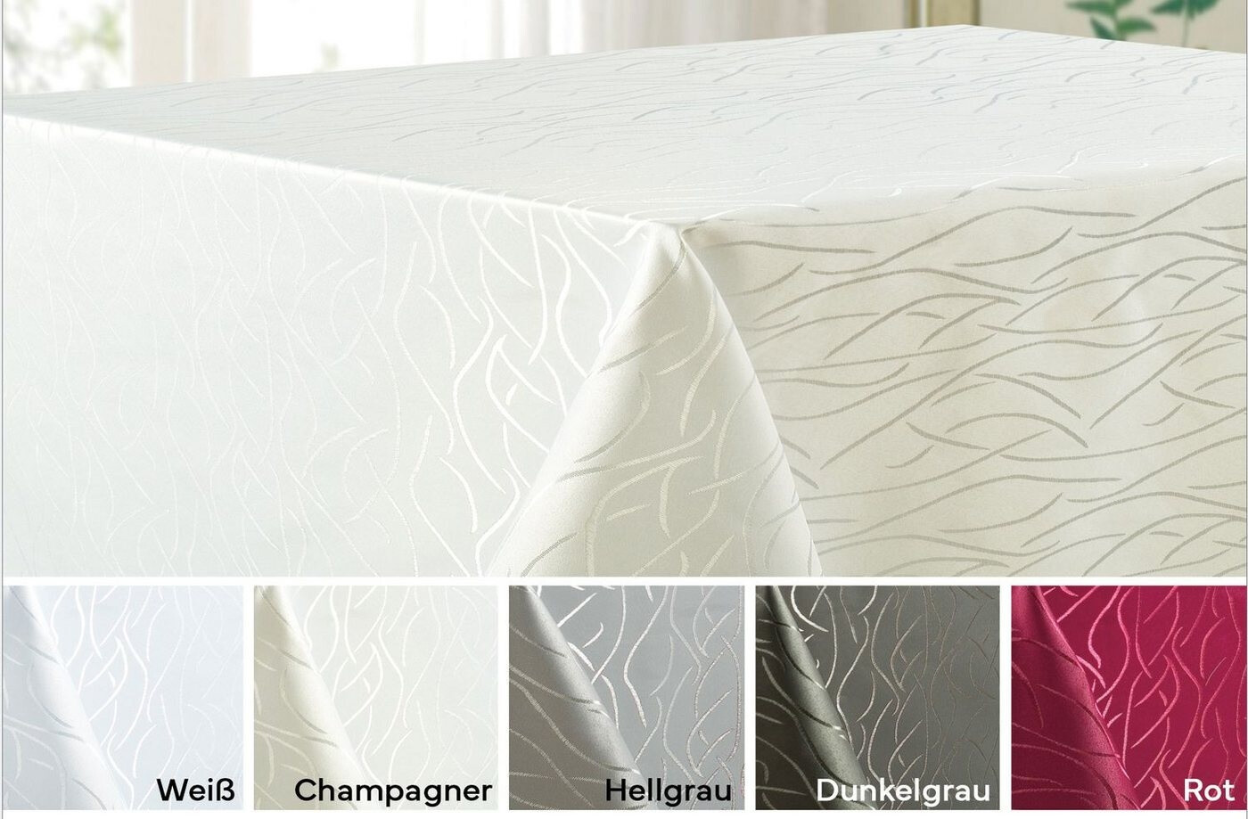 texpot Tischdecke Streifen fleckenabweisend (1-tlg) Weiß, Rechteckig 130x160 cm ab 11.29 €