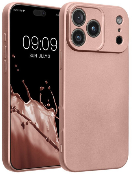 kwmobile Handyhülle Apple iPhone 17 Pro Max Silikon Case Metallic Rosegold