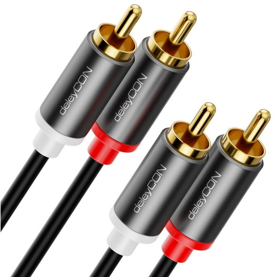 deleyCON 0,5m Cinch RCA Kabel Stereo Audio HiFi Kabel Cinch Koax ...