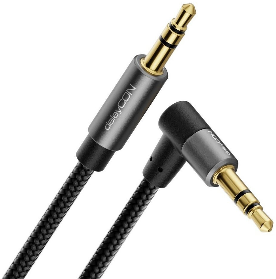 deleyCON 10m 3,5mm Klinkenkabel AUX HiFi Audio Klinke Kabel 90° Stecker ...