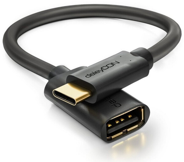 deleyCON USB-C auf USB-A OTG Adapterkabel, Stecker auf Buchse (MK1107)