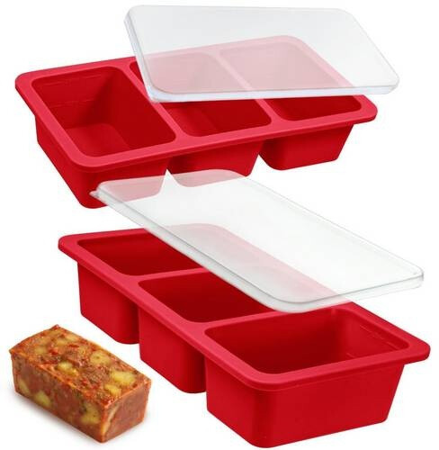 LuxusKollektion Silikon-Gefrierbehälter mit Deckel & Stahlrahmen, 2er-Set, rot, 125ml/250ml ab 54,99 € (Oktober 2026)