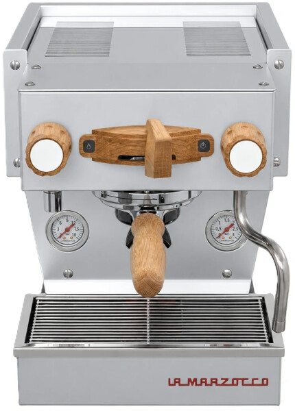 La Marzocco Linea Micra silber Eichenholz