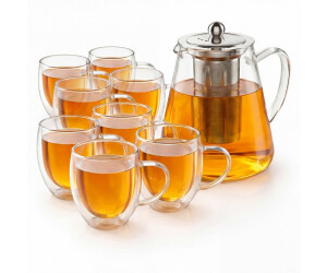 Arendo Teekanne 1,2L aus Glas mit Edelstahlsieb und 8 Thermogläsern 350ml (308713) ab 61,95 € (Oktober 2026)