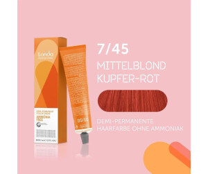Londa Londocolor Cremehaarfarbe 7/4 Mittelblond Kupfer – 60 Ml Tube, Mit Hyaluronsäure
