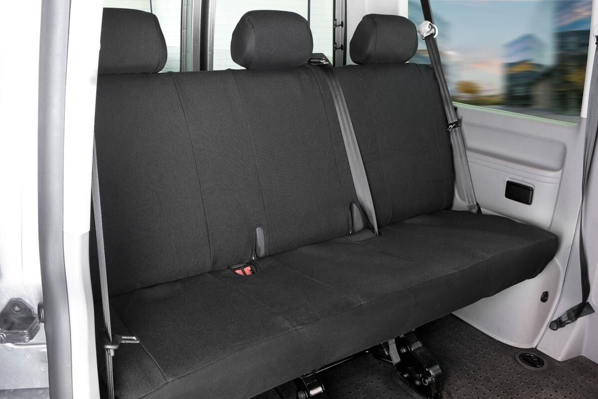 Passform Sitzbezug aus Kunstleder kompatibel mit VW T5, Doppelbank