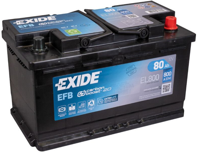 Autobatterie Speed 12V 80Ah 740A Start Stop EFB Starterbatterie AFB= Exide  EL800