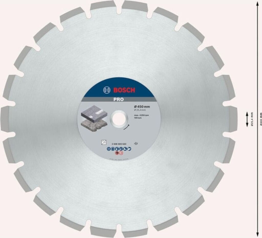 Bosch Diamanttrennscheibe Best for Asphalt 450 x 20/25,40 ab 264,38 ...