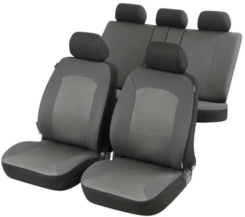 Walser Autositzbezug DotSpot Premium Komplett-Set grau schwarz Sitzbezüge