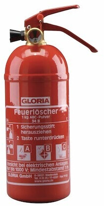 Gloria P1DB Feuerlöscher Auto 1 kg ABC Pulverlöscher – Böttcher AG
