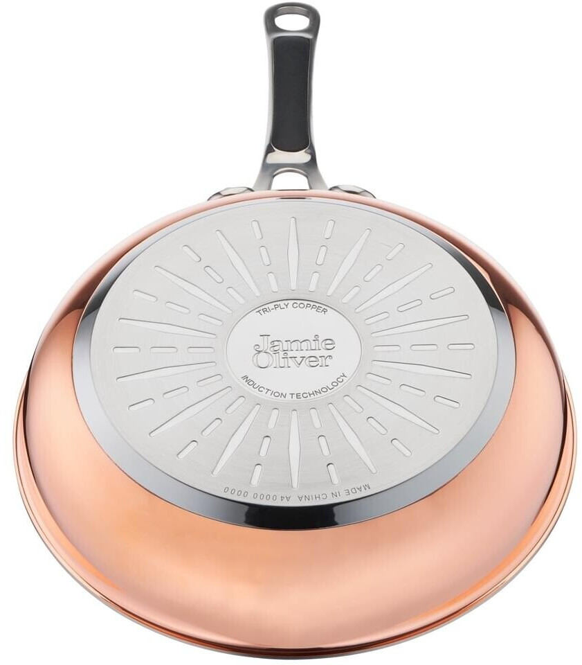 Jamie Oliver Pfanne 28 Cm Preisvergleich Tefal Jamie Oliver Triply Kupfer-Pfanne 28 cm (E49006) ab 105,63