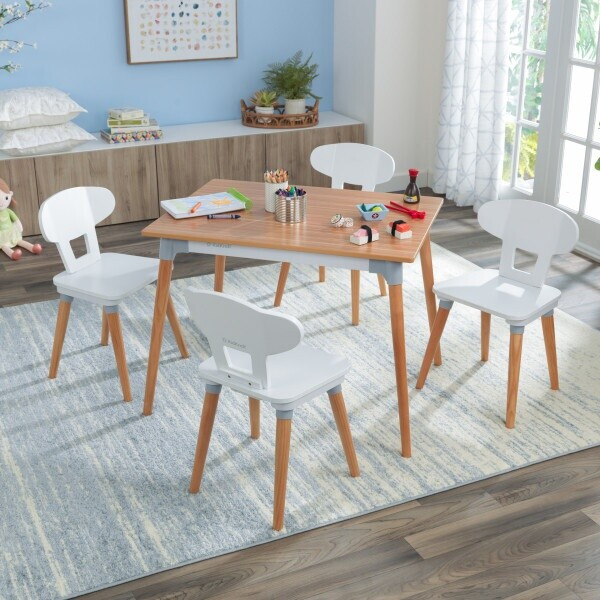 KidKraft Mid-Century Kid Kindertisch mit 4 Stühlen natur (26196) ab 151