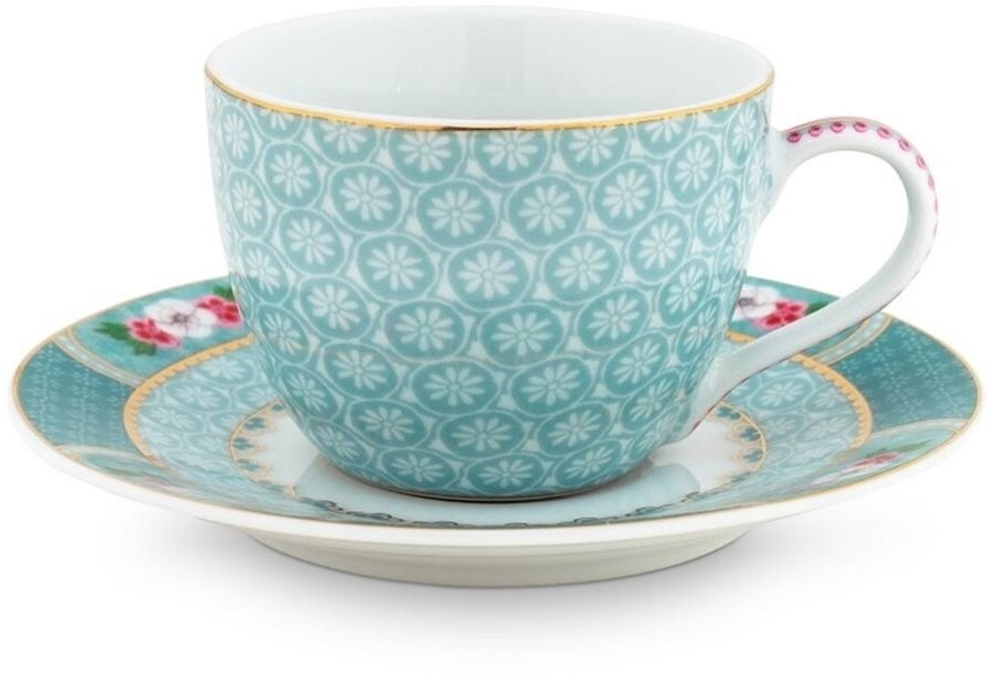 Pip Studio Tasse ‚Blushing Birds‘ – Niedlicher Henkelbecher Mit Vogelmotiv, 0,35 Liter, In Blau