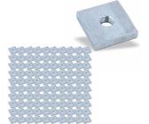 Nutenstein / Gewindeplatte – 19 X 16 X 4 Mm, M5 Gewinde Mittig, Aus Stahl Galvanisch Verzinkt, 10 Stück, Für Maschinenbau, Profilsysteme & Konstruktionen
