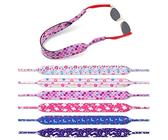 SLIVERBA 4 Stück Silikon Elastic Sportbrillenband, Verstellbares Brillenband, Sport Wasserfestes Brillenband Für Damen Herren, Sonnenbrillenband