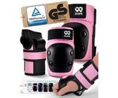 99FLIPS Meisjes Kniebeschermer Set - 6 pcs - Bescherming Kinderen Knee en Elbow Bescherming - Skaten Protection Beschermset - Maat XS - Roze - kind Rolschaatsen Beschermer