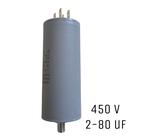 Produktbild von Lumonic Anlaufkondensator 16 µF 420 V – MKP-500 Mit 6,3x0,8 Mm Stecker, M12 Bolzen, Metallgehäuse, ±5% Toleranz, 85°C, 35x98 Mm – Für Motoren Mit Schwerem Anlauf