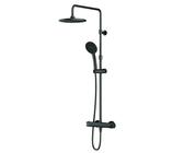 DETBOM Regendusche Set Schwarz – Mit Handbrause & Verstellbarer Duschstange
