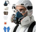 Produktbild von Italko Atemschutz Halbmaske 6200 – Mit Wechselfiltern, Staubmaske & Lackiermaske, Grau, NEU