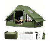 inflatable tents Panda Medium Forest Green + Wood Stove Caminus S Bundle