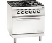 GastroHero ECO-Gasherd GHBO4B – 4 Flammen, 28,8 KW, Edelstahl AISI 304, Für Erd- & Propangas