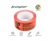 36 Rollen Warnklebeband „Vorsicht Glas“ – 66 M Lang, 48 Mm Breit, Bruchgefahr, Rot-weiss