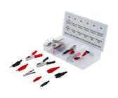 Produktbild von VooGenzek 30x Krokodilklemmen – Rot & Schwarz, Kunststoffgriff, 13 Mm Öffnung, Unter 5 A – Für Labor Und DIY-Schaltungen
