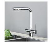 Grifo Cocina 3 Vías Extraíble Gris - Filtro De Agua Y Agua Potable | 360° Giratorio