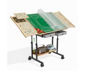 Kippbarer Puzzletisch,Tragbarer Puzzlebrett mit 6 Schubladen,Puzzle Board mit 2 in 1 Ständer und Abdeckung,Superleichtes Filz Puzzle Table,Jigsaw Puzzle Zubehör für bis zu 1000 Teile (Grau