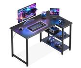 Coleshome Gamingtafel met led, 110 x 80 cm, omkeerbaar gamingbureau met