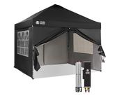 Soontrans Pavillon 3x3 M Wasserdicht & Winterfest – Pop-up Metallrahmen, Höhenverstellbar, Mit Seitenwänden, Sandsäcken & Tragetasche, Anthrazit