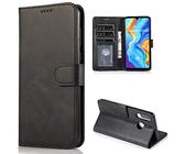 Luxus PU Leder Flip Cover Für Huawei P30 – Smart View Fenster Mit Wake-up/Sleep-Funktion, 360° Schutz (schwarz)