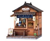 Book Nook Japan – Kit Maison Miniature Yiran Izakaya – 3D Puzzle Bois Avec Lumières LED – Décoration Étagère – DIY Pour Adultes