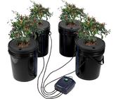 MARS HYDRO DWC Hydrocultuur-kweeksysteem, 5 gallons, diepwatercultuur met 11 W luchtpomp, multifunctionele luchtslang, luchtsteen, 4 emmers en potdruppelkit
