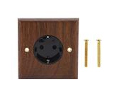 Retro-Wandsteckdose Aus Schwarzem Walnussholz & Messing – 16A, EU-Norm, Dekorativ
