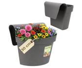 blumenkasten holz mit halterung Holz-Balkonkasten 45 cm Braun + Halterung – homerzo main image 1