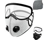 YOMKILU Wiederverwendbare Atemschutzmaske, Gasmaske mit Filter, 22 Staubfilter und 1 Schutzbrille, Staubmaske für Lackieren, Arbeiten, Schleifen, Feinstaub
