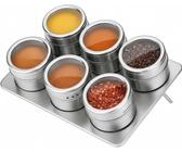 12er Set Gewürzdosen Magnetisch – Edelstahl, Inkl. 96 Etiketten & 24 Blankoetiketten, Für Kühlschrank Oder Gewürzregal
