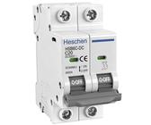DC-Leitungsschutzschalter 2-polig – 500 V DC – 32 A – C-Charakteristik – Thermomagnetisch – Für Photovoltaik-Anlagen – DIN-Schiene 35 Mm