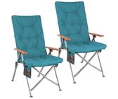 Homecall Campingstuhl Faltbar 150kg Belastbar Hochlehner Luxus Klappstuhl Camping Stuhl mit 4 Positionen Verstellbar mit 4,5cm Dicke Gepolstert Angelstuhl für Garten Balkon Wohnmobil (1, Dunkelgrau