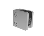 Cosch Edelstahl Glashalter Glasklemmhalter 55 x 65 mm eckig - Modell 24 (gerader Rohranschluss für 13,52 mm Glasstärke