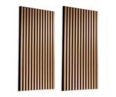 2X Akustikpaneele Esche 119x59,5x2,1cm – Wandpaneele Schallabsorber Mit Echtholz Furnier