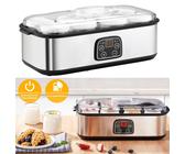 Automatische Joghurtmaschine 2L Mit Einstellbarer Temperatur & Timer - Elektrischer Joghurtbereiter Mit LED-Anzeige Und 2 Glasbehältern Für Bio-Joghurt, Käse & Natto