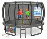 KESSER® Trampoline 305 cm, TÜV SÜD GS getest, tuintrampoline voor kinderen tot 150 kg, complete set met veiligheidsnet, ladder, randafdekking en accessoires