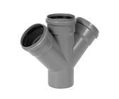 Kreuzstück Abwasser Doppelabzweig – 110/50/50 Mm, Grau, PP, 90° HT-Rohrverbinder Für Sanitärinstallation